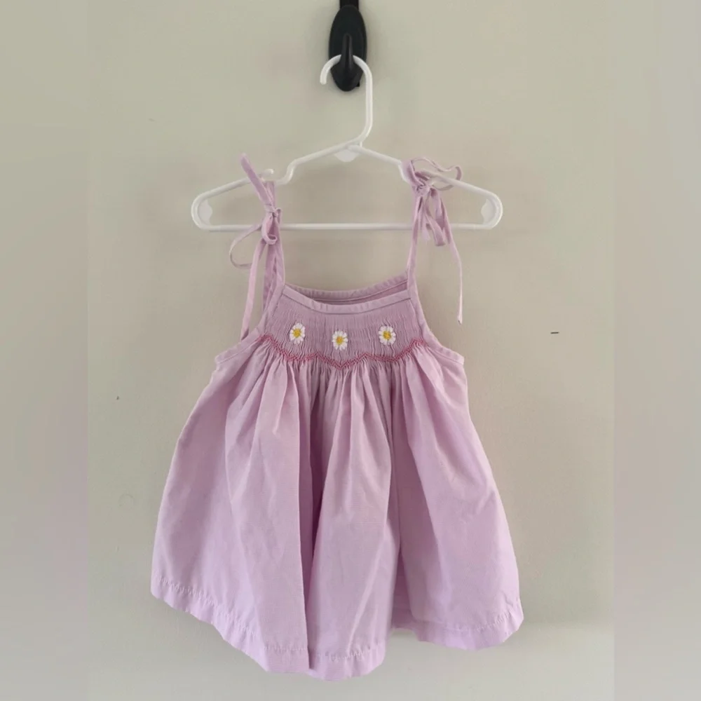 Stitchy Fish Smocked Micro Gingham Tunic 3T Daisy Embroidered Preppy Spring NWOT - Picture 6 of 6